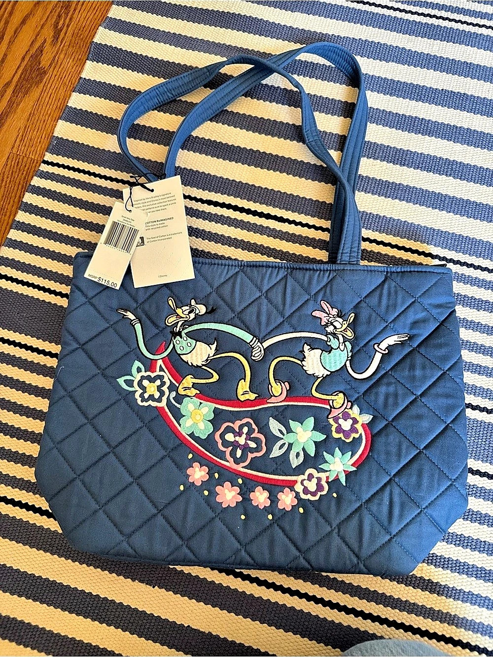 Vera Bradley Disney Mickey and Friends Small Vera Tote Blue